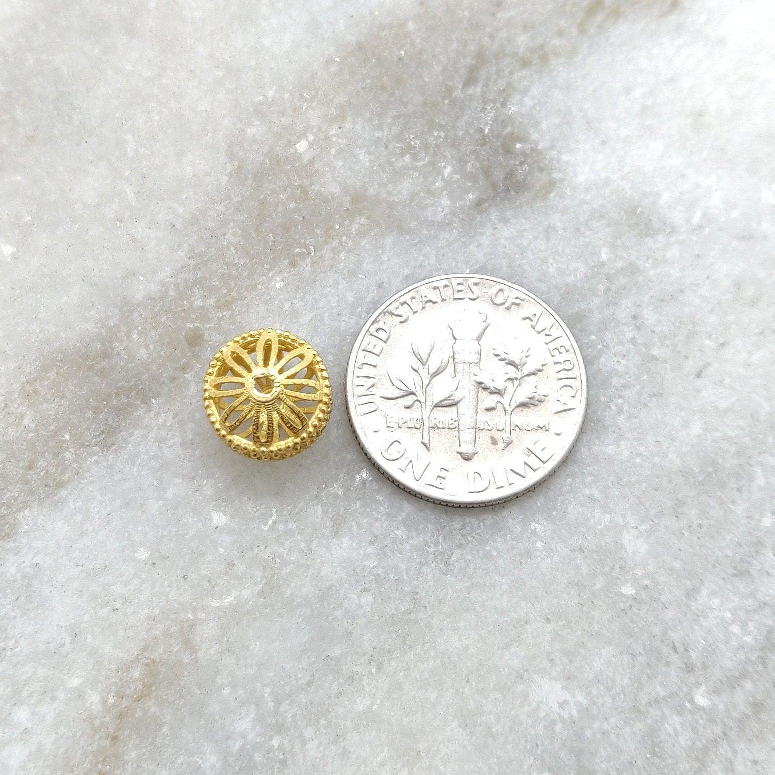 18k Solid Yellow Gold Rondelle Spacer Beads 7x9mm - Kanika Creations