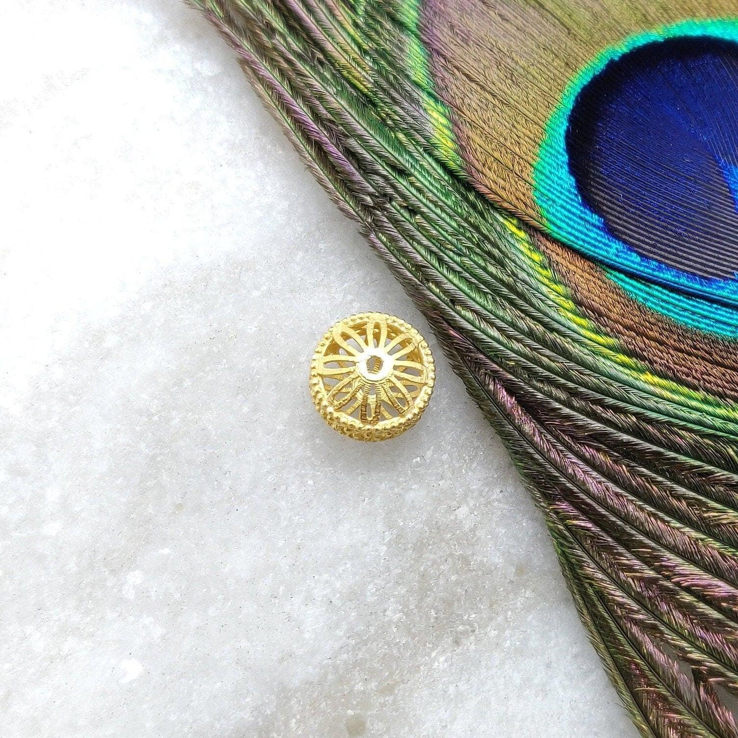 18k Solid Yellow Gold Rondelle Spacer Beads 7x9mm - Kanika Creations