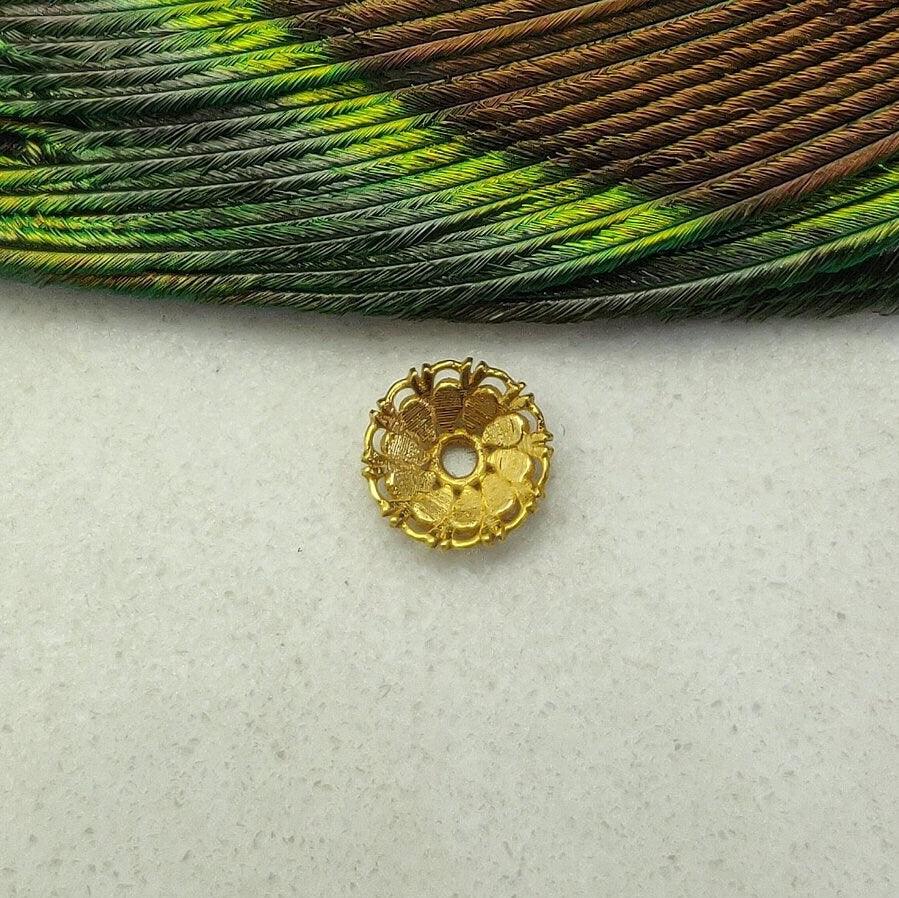 18k Gold Spacer Beads Caps DIY Craft - Kanika Creations