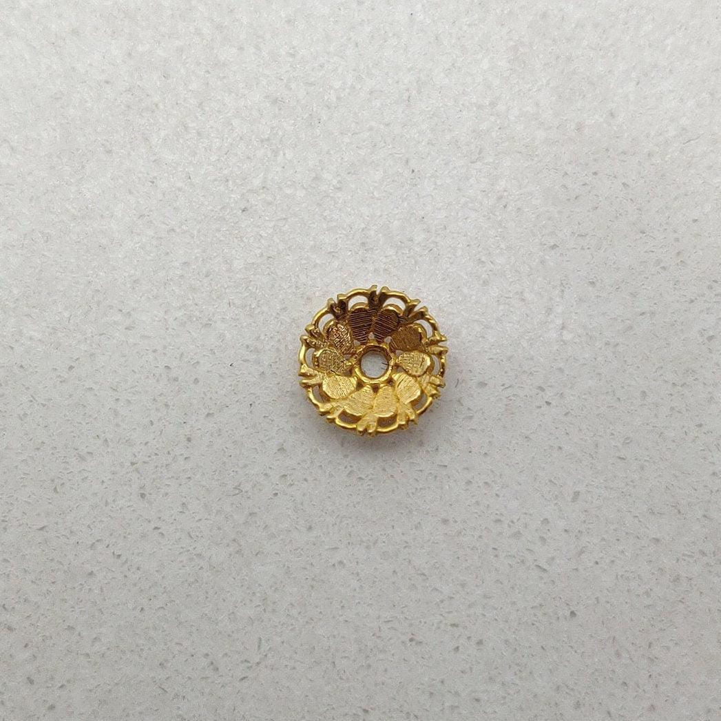 18k Gold Spacer Beads Caps DIY Craft - Kanika Creations