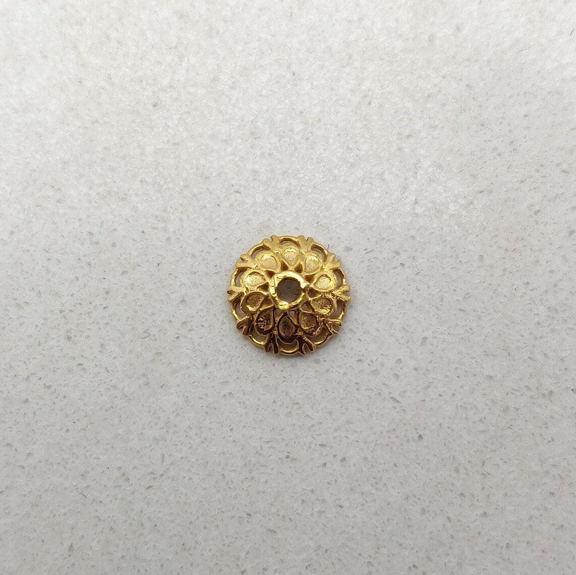 18k Gold Spacer Beads Caps DIY Craft - Kanika Creations
