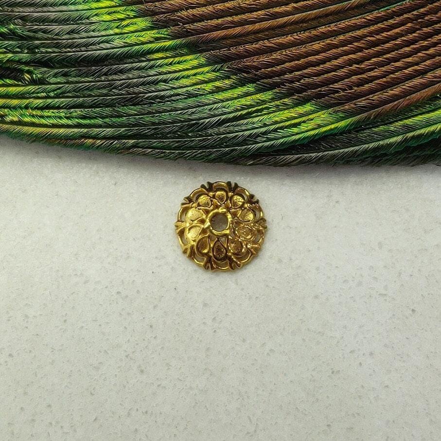 18k Gold Spacer Beads Caps DIY Craft - Kanika Creations
