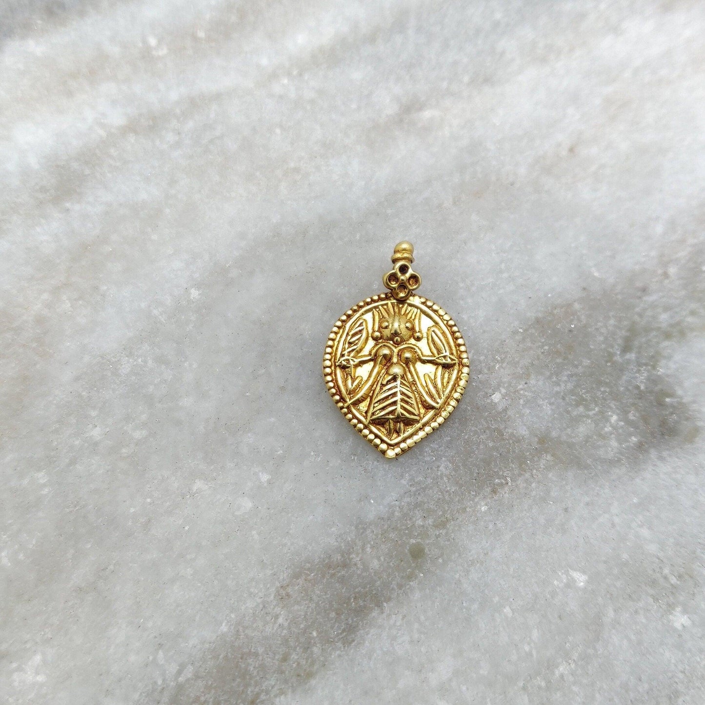 Religious Charm 18k Gold Pendant of Indian Goddess - Kanika Creations