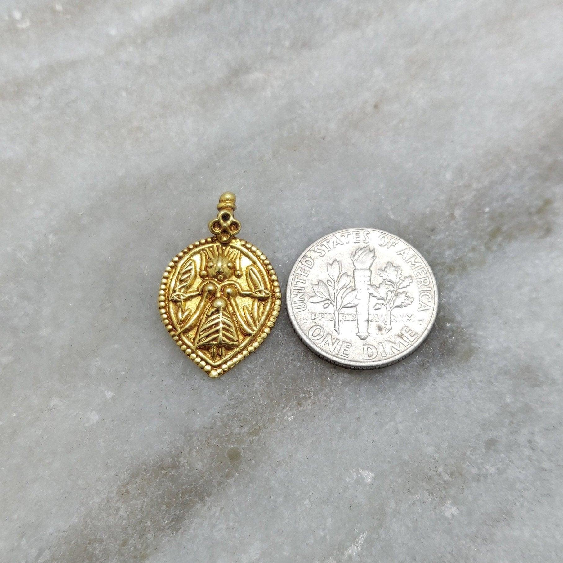Religious Charm 18k Gold Pendant of Indian Goddess - Kanika Creations