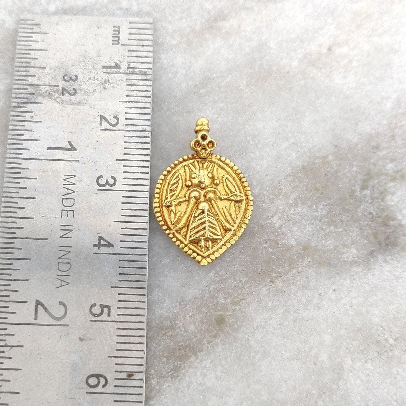 Religious Charm 18k Gold Pendant of Indian Goddess - Kanika Creations