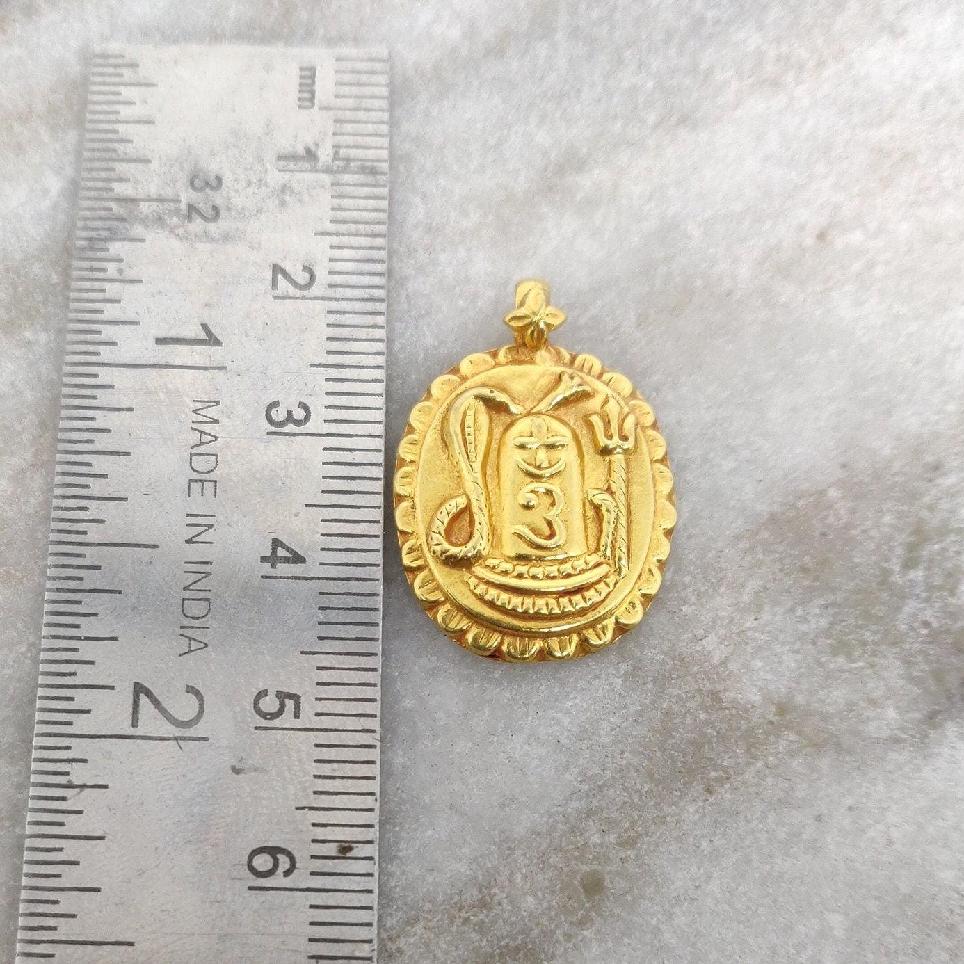 18k Solid Yellow Gold Indian Gold Shiva Charm Pendant - Kanika Creations