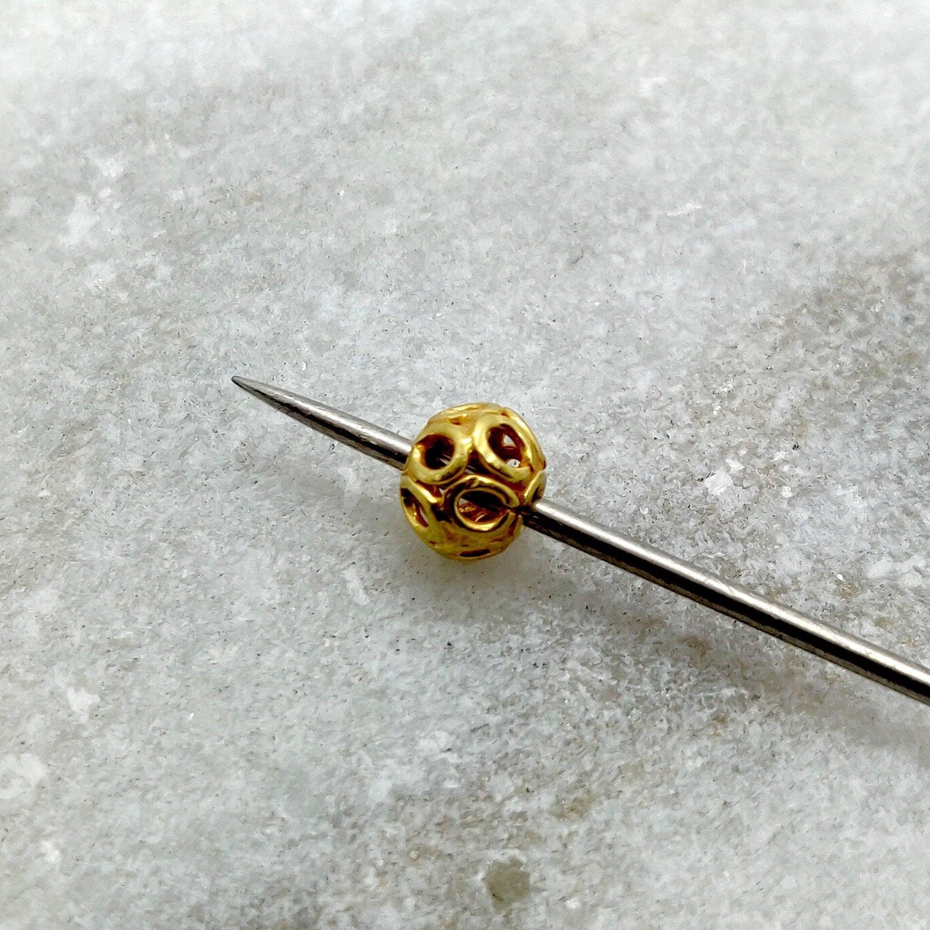 5mm 18k Yellow Gold Round Spacer Beads - Kanika Creations