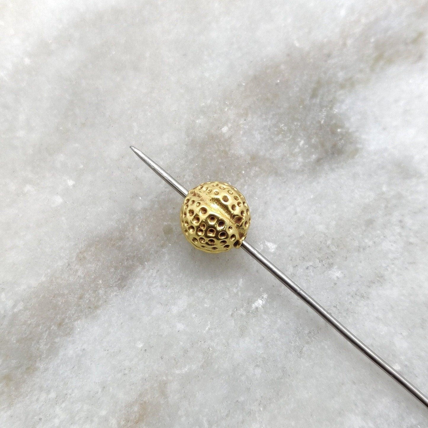 18k Solid Yellow Gold Round Spacer Ball Beads - Kanika Creations