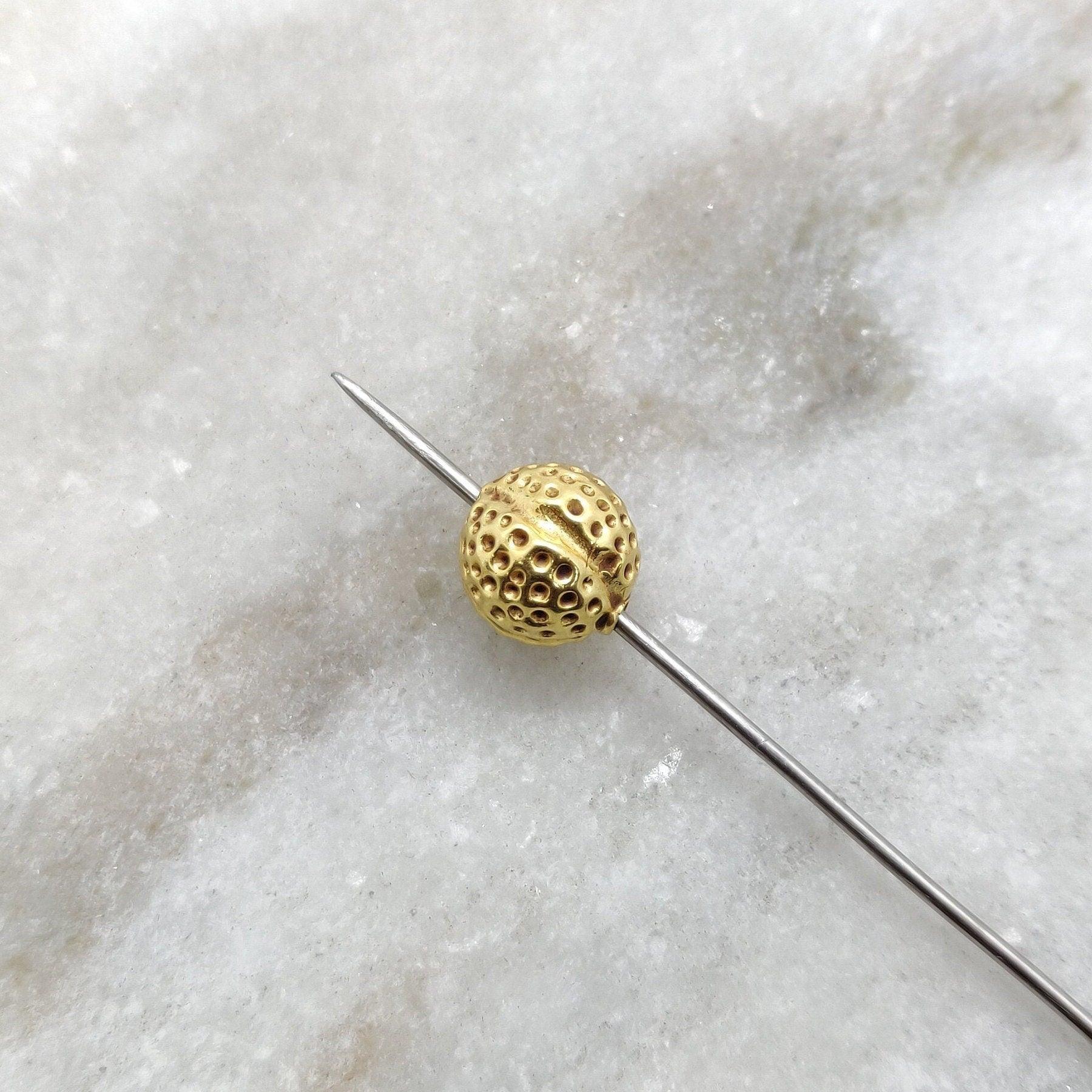 18k Solid Yellow Gold Round Spacer Ball Beads - Kanika Creations