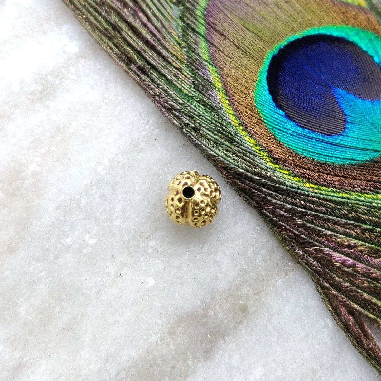18k Solid Yellow Gold Round Spacer Ball Beads - Kanika Creations