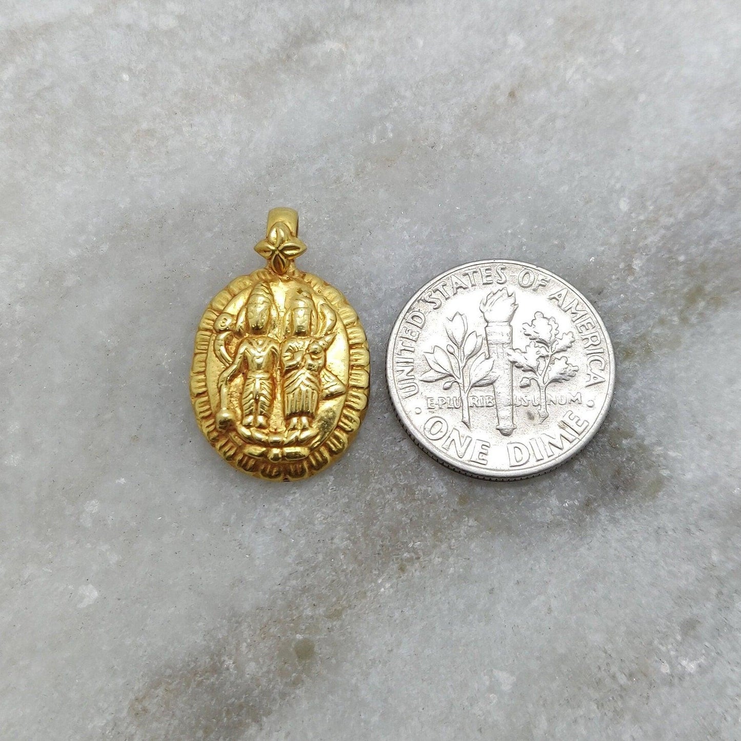 Solid 18K Gold Pendant of Indian God Charm - Kanika Creations