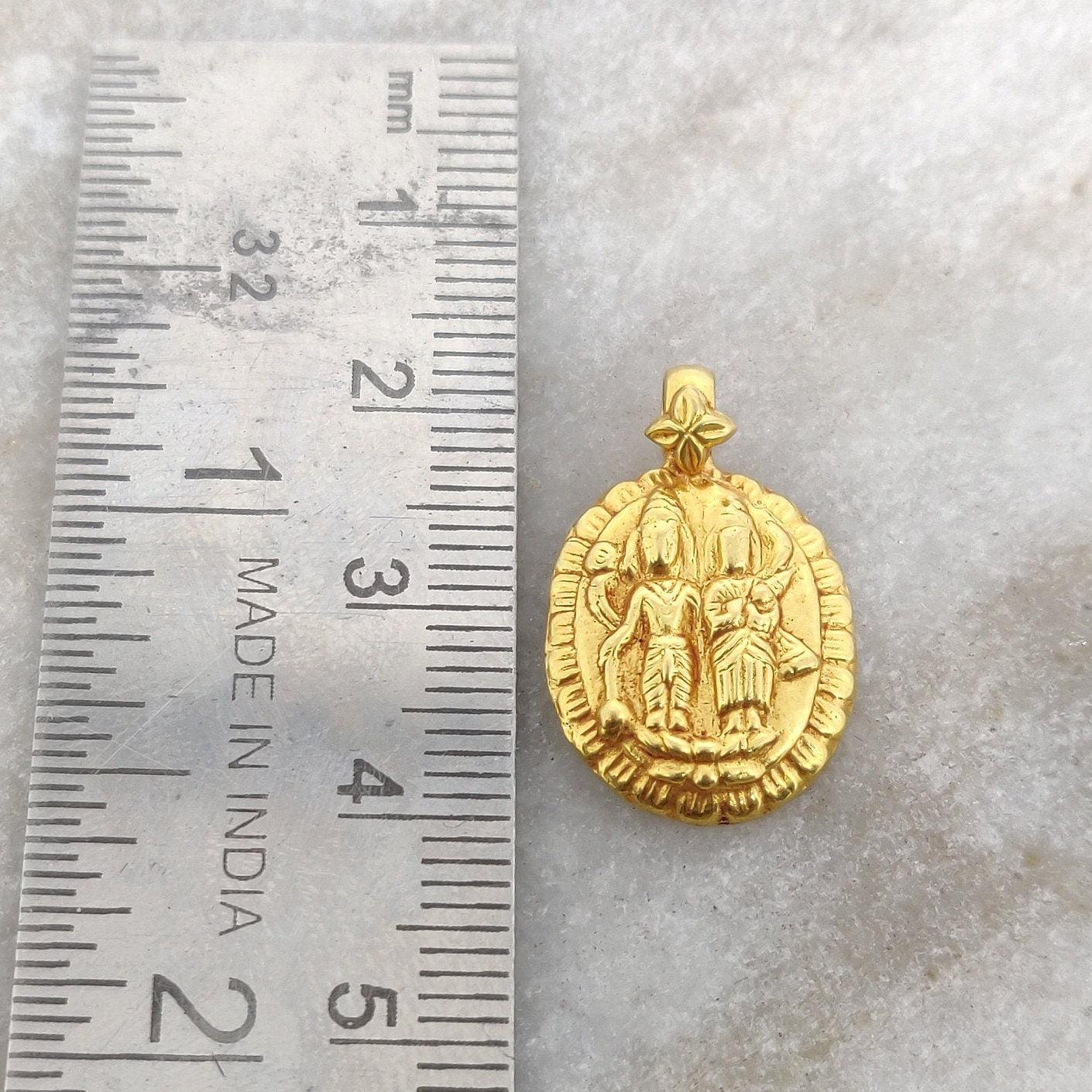 18k Solid Yellow Gold Indian God Charm Pendant - Kanika Creations