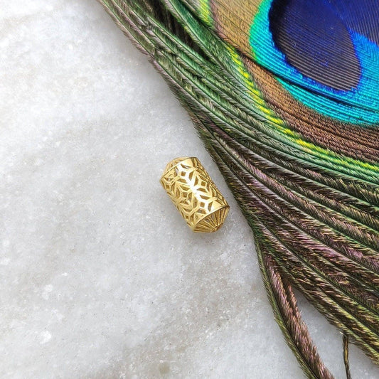 18k Solid Yellow Gold Drum Spacer Beads 11x6mm - Kanika Creations