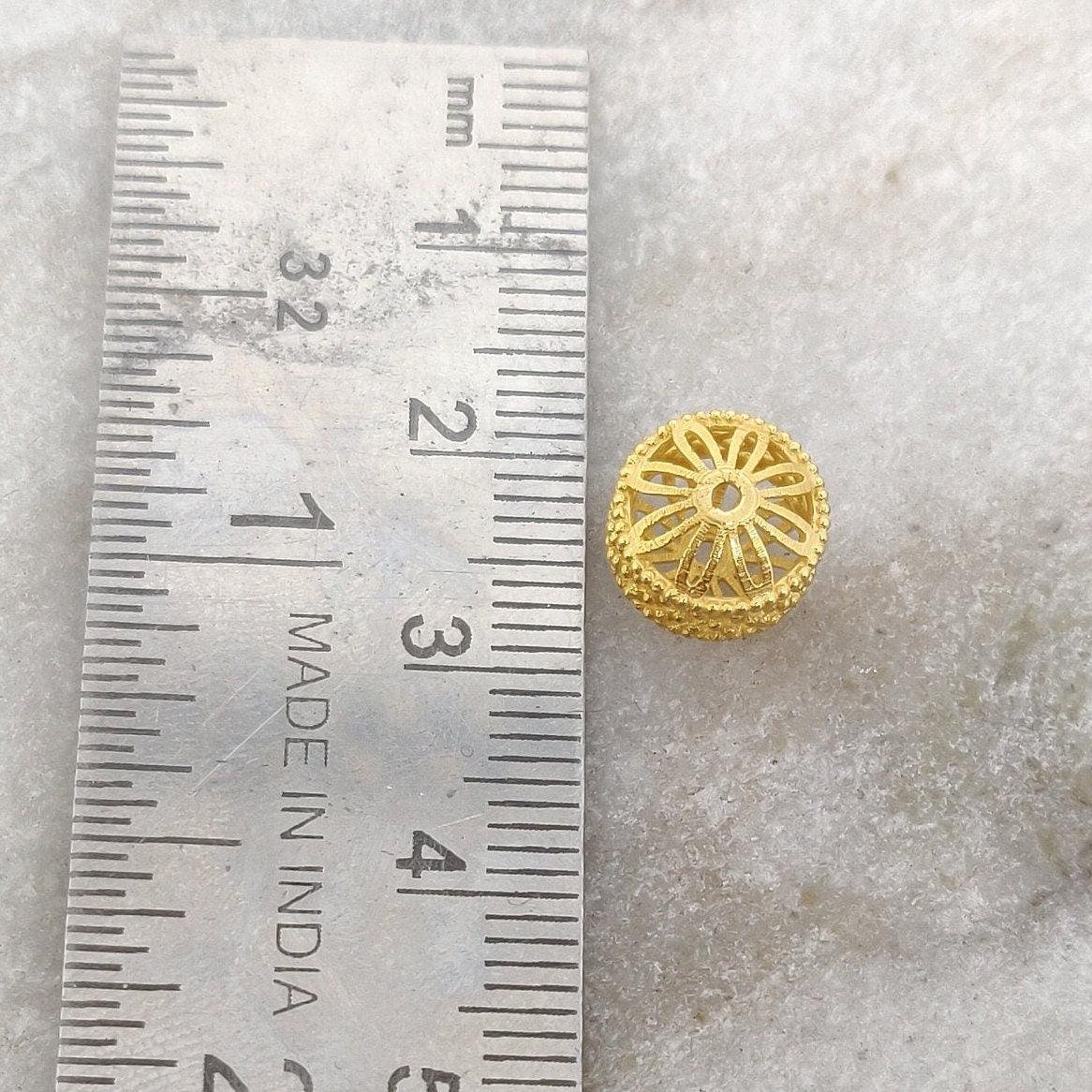 18k Solid Yellow Gold Rondelle Spacer Beads 7x9mm - Kanika Creations