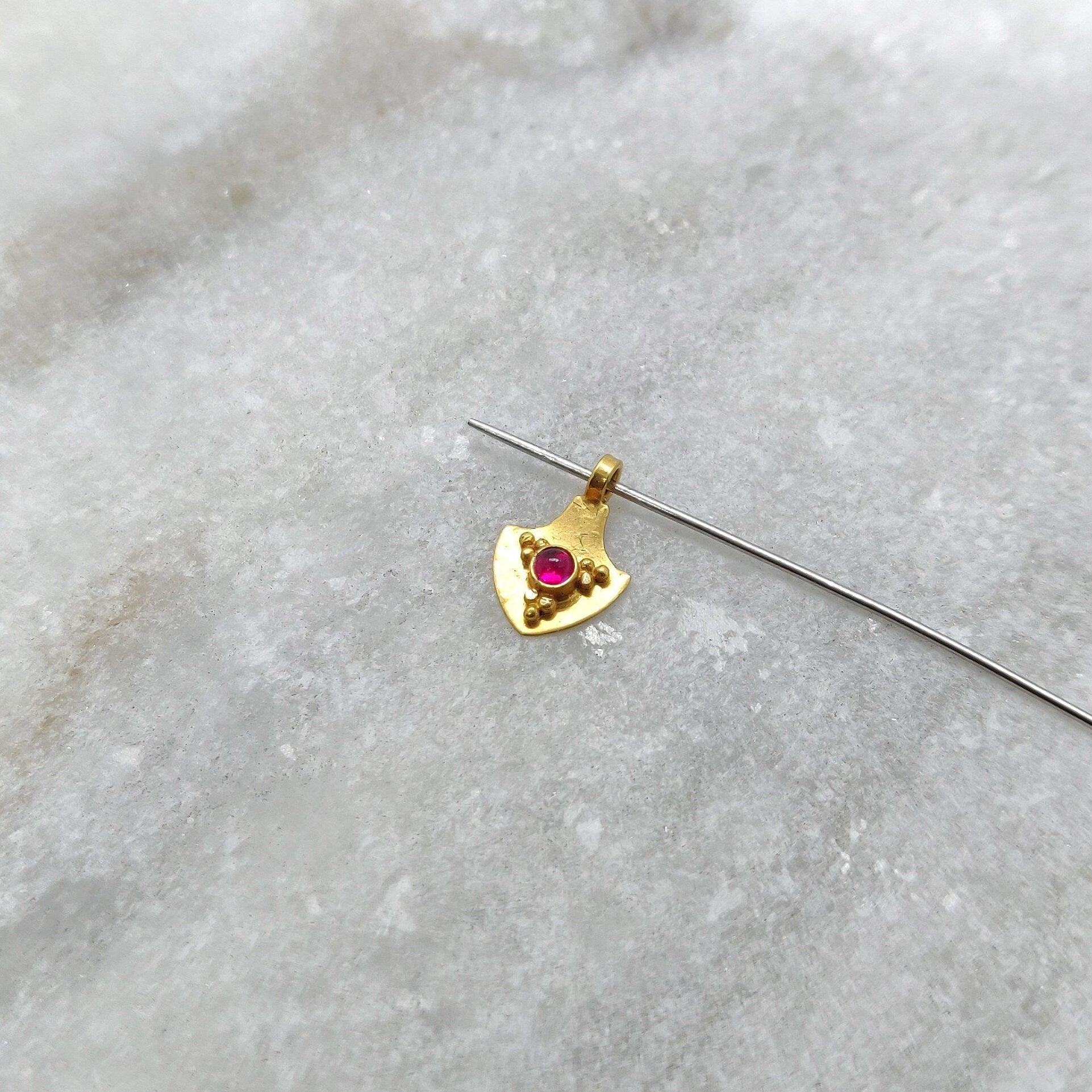 18k Solid Yellow Gold Fancy Pendant Charm - Kanika Creations