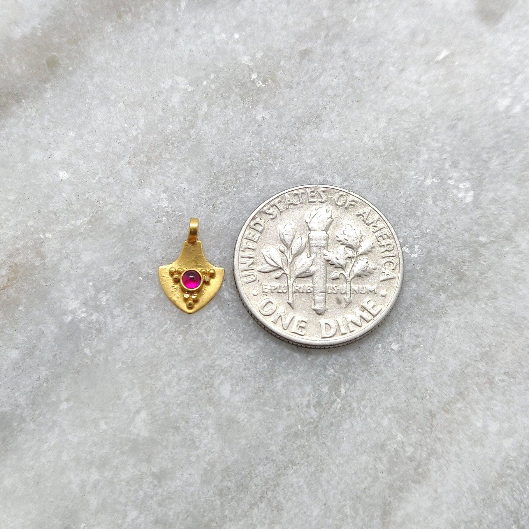 18k Solid Yellow Gold Fancy Pendant Charm - Kanika Creations