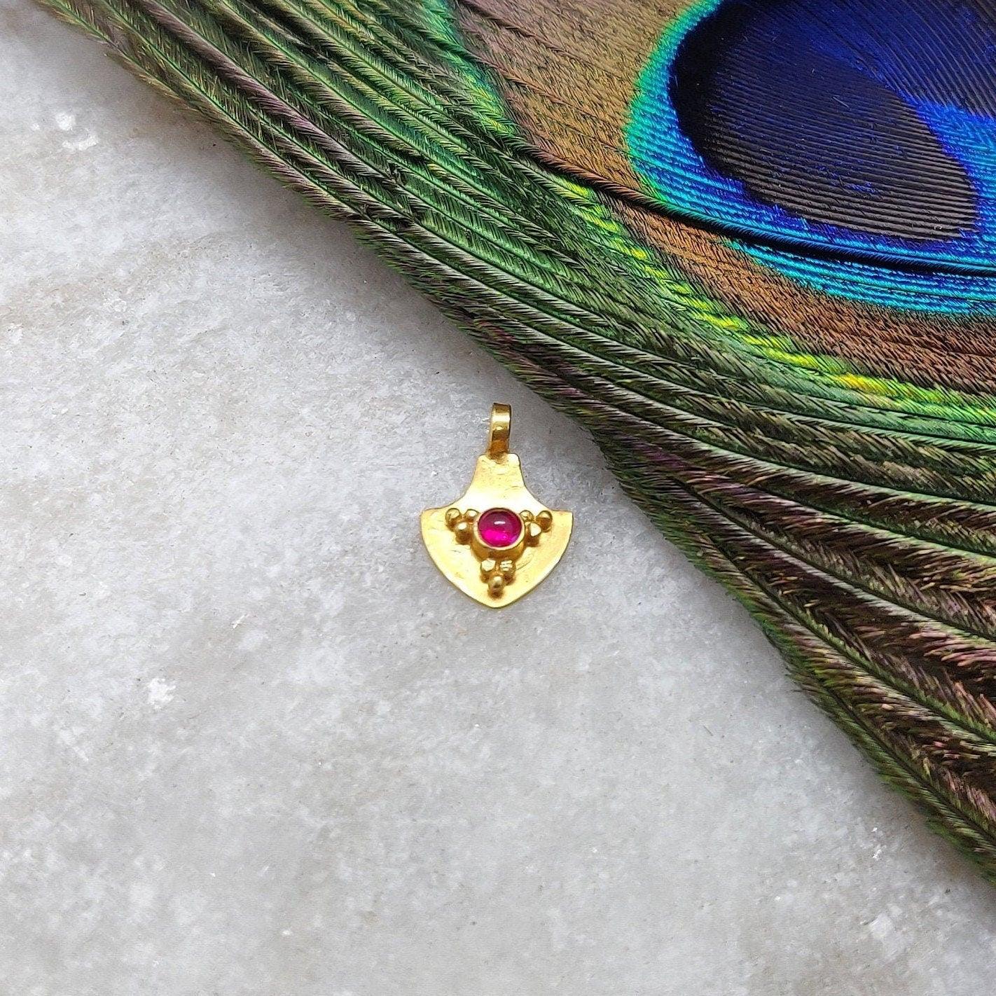 18k Solid Yellow Gold Fancy Pendant Charm - Kanika Creations