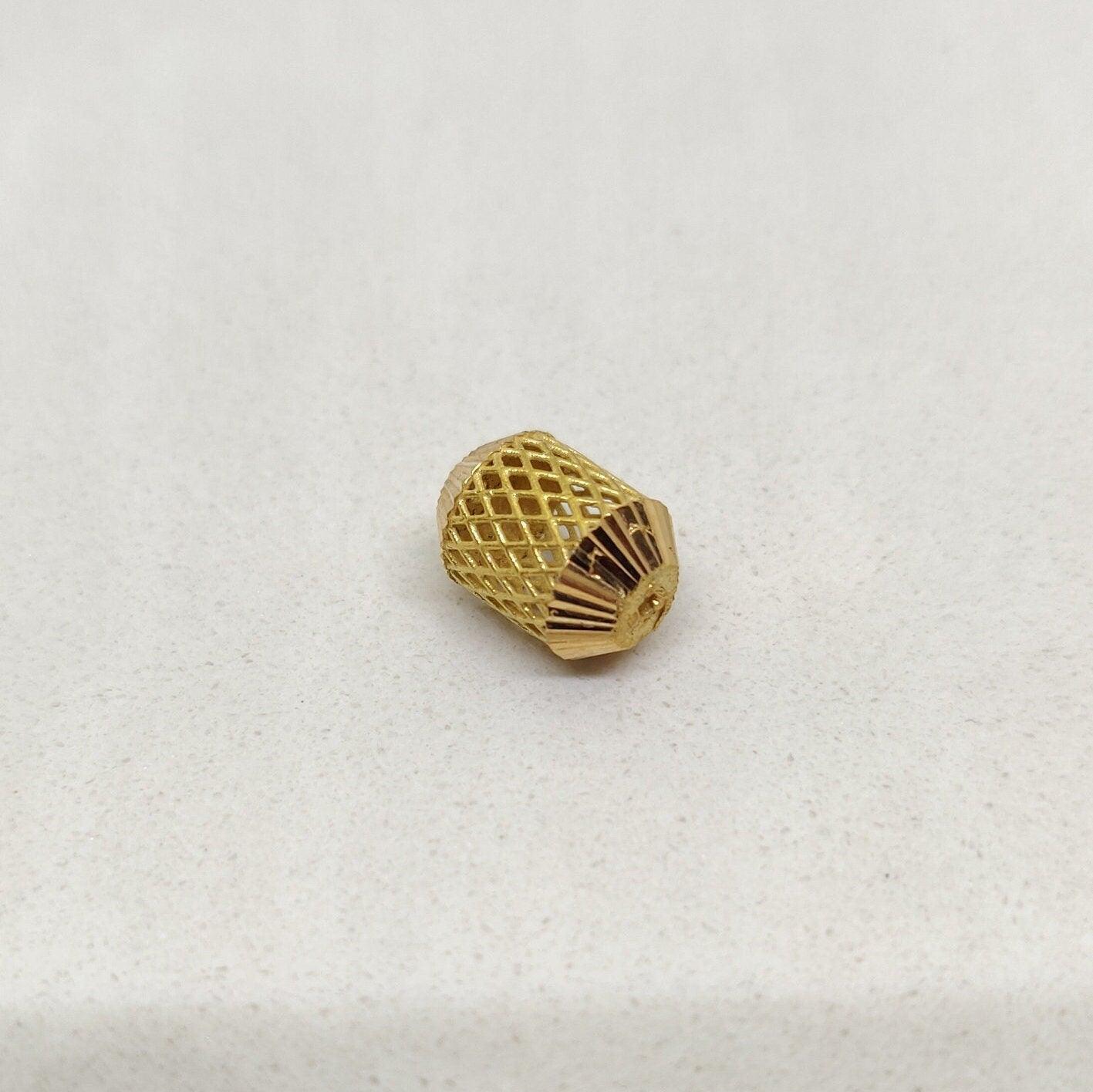 18k Gold Filigree Mesh Tube Spacer Bead Finding 11mm - Kanika Creations