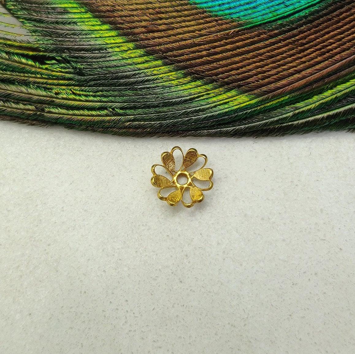 18k Gold Spacer Bead Cap Finding DIY Craft Jewelry - Kanika Creations