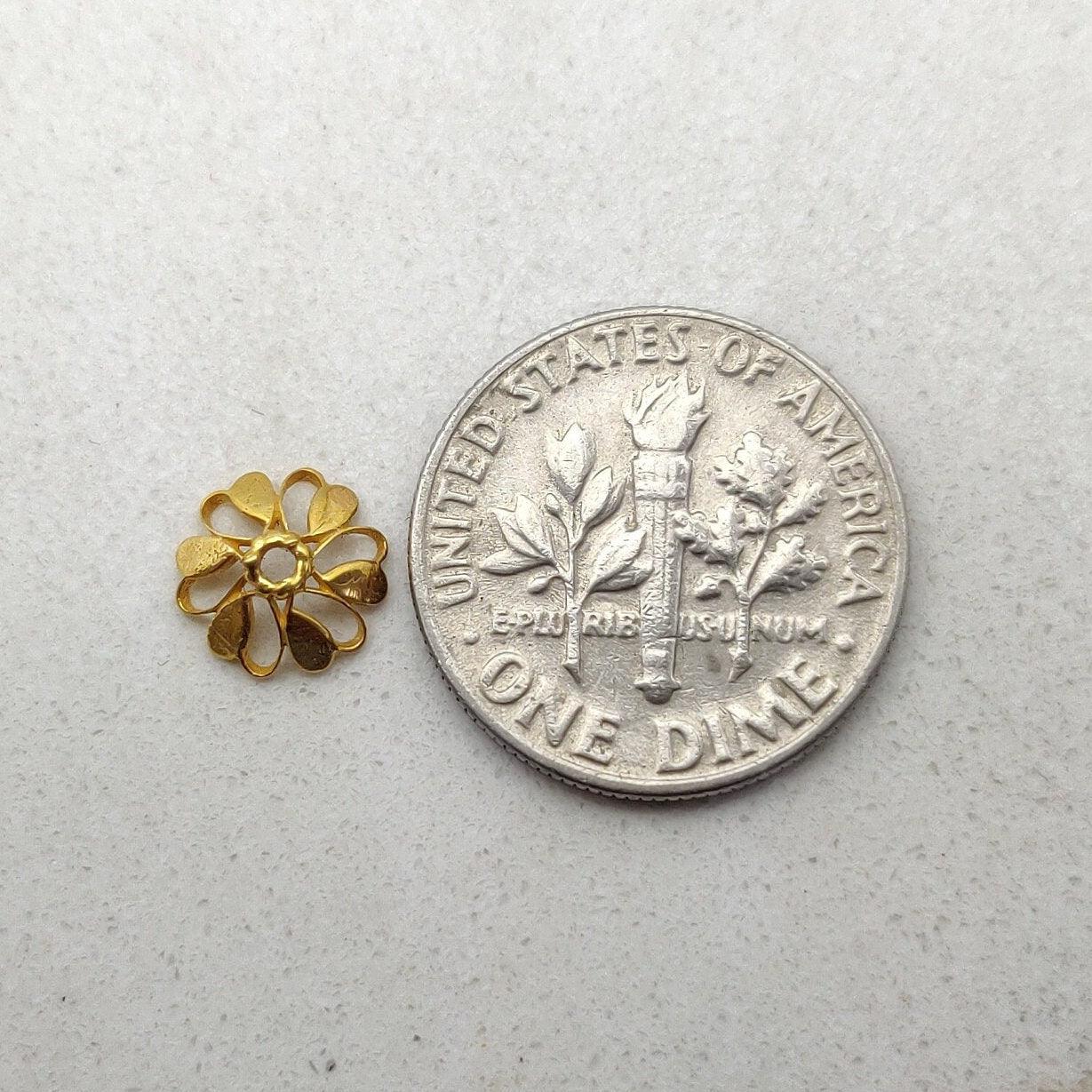 18k Gold Spacer Bead Cap Finding DIY Craft Jewelry - Kanika Creations