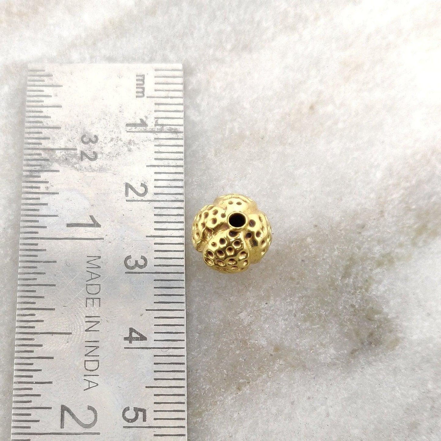 18k Solid Yellow Gold Round Spacer Ball Beads - Kanika Creations