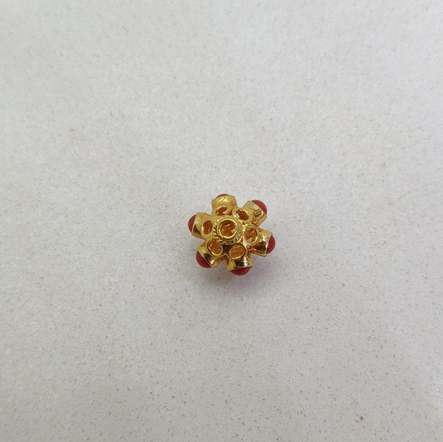 18k Yellow Gold Gemstone Round Spacer Beads-10 MM - Kanika Creations