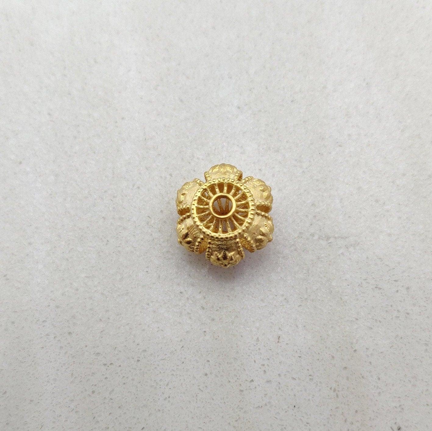 18k Gold Wheel Bead Finding Making Jewelry Necklace - Kanika Creations