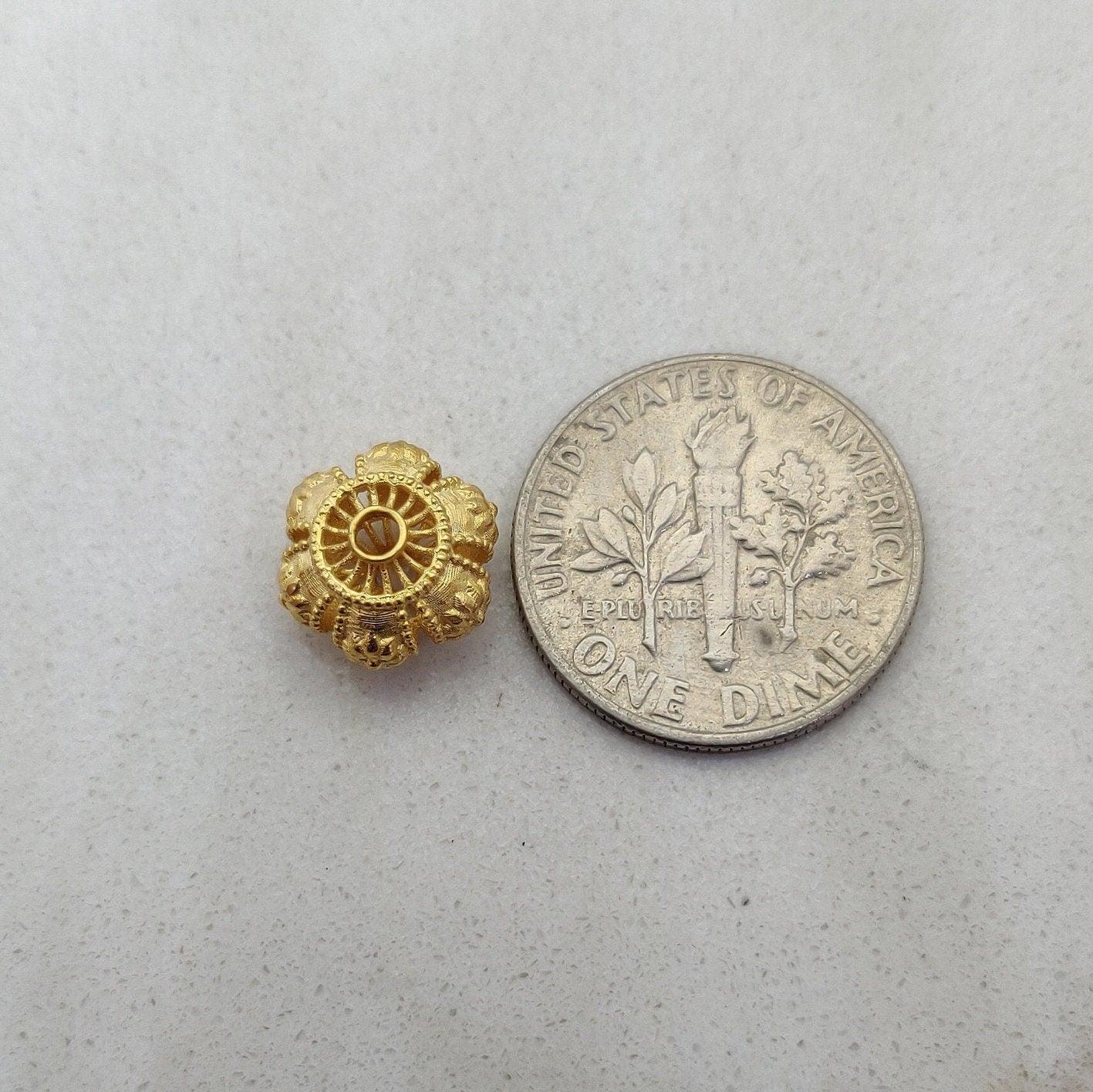 18k Gold Wheel Bead Finding Making Jewelry Necklace - Kanika Creations