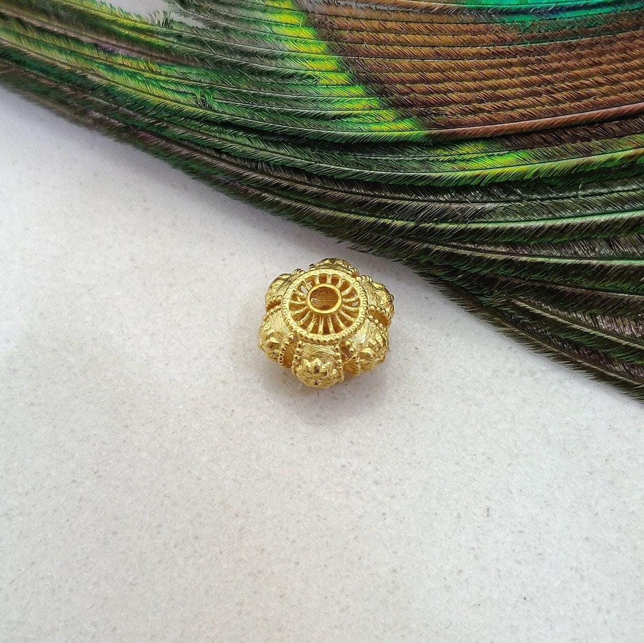 18k Gold Wheel Bead Finding Making Jewelry Necklace - Kanika Creations