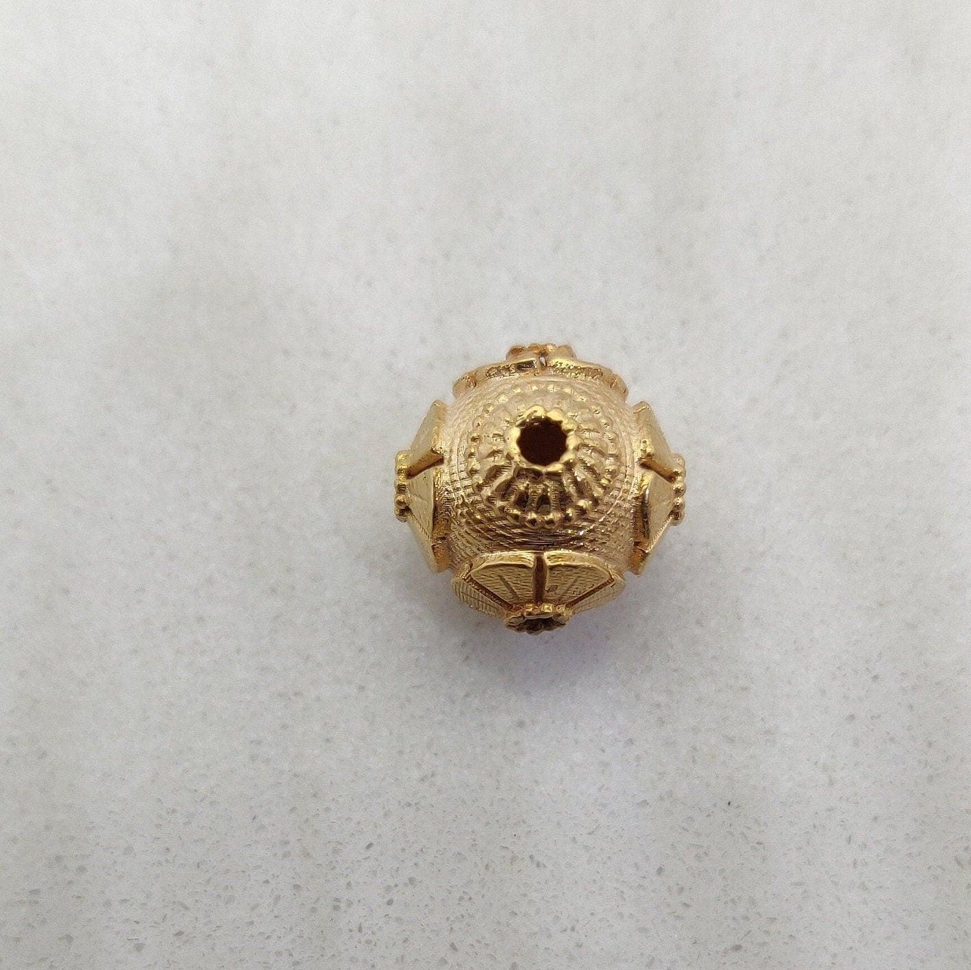 18k Gold Antique Rondelle Spacer Beads Findings 11mm - Kanika Creations