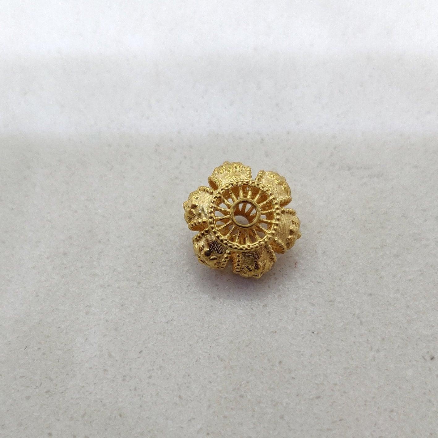 18k Gold Wheel Bead Finding Making Jewelry Necklace - Kanika Creations