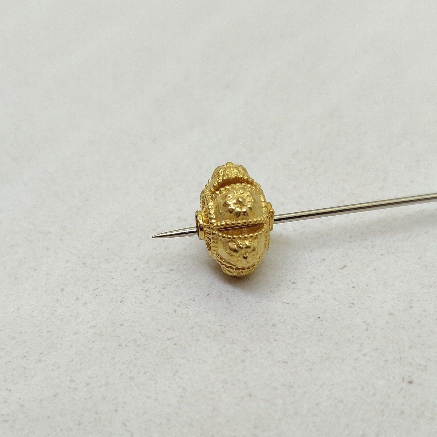 18k Gold Wheel Bead Finding Making Jewelry Necklace - Kanika Creations
