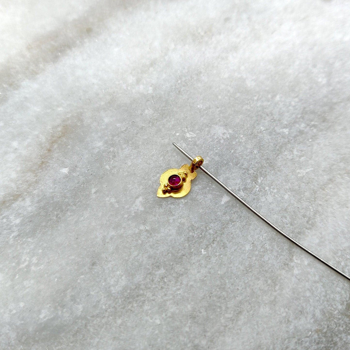 18k Yellow Gold Fancy Charm Pendant 6x10mm - Kanika Creations