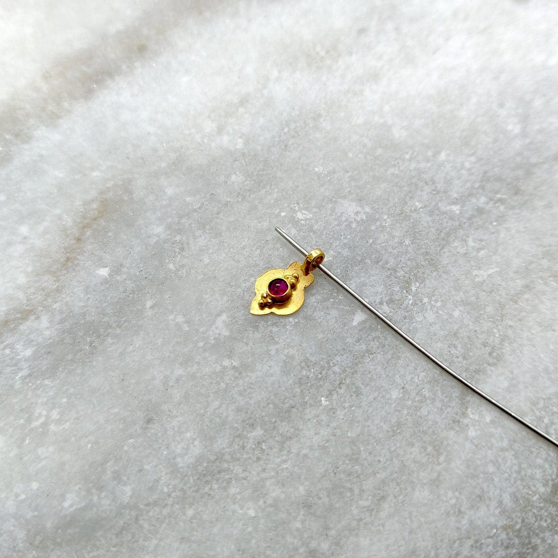 18k Solid Yellow Gold Fancy Charm Pendant 6x10mm - Kanika Creations