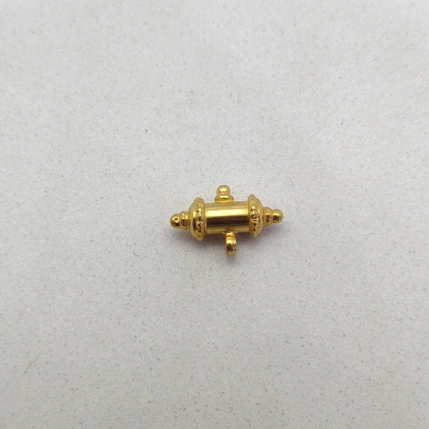 18k Solid Yellow Gold Tabiz Kavacha Pendant Finding 14x9mm - Kanika Creations