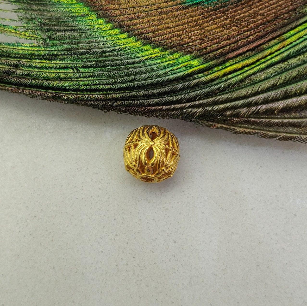 18K Yellow Gold 9mm Round Spacer Beads - Kanika Creations