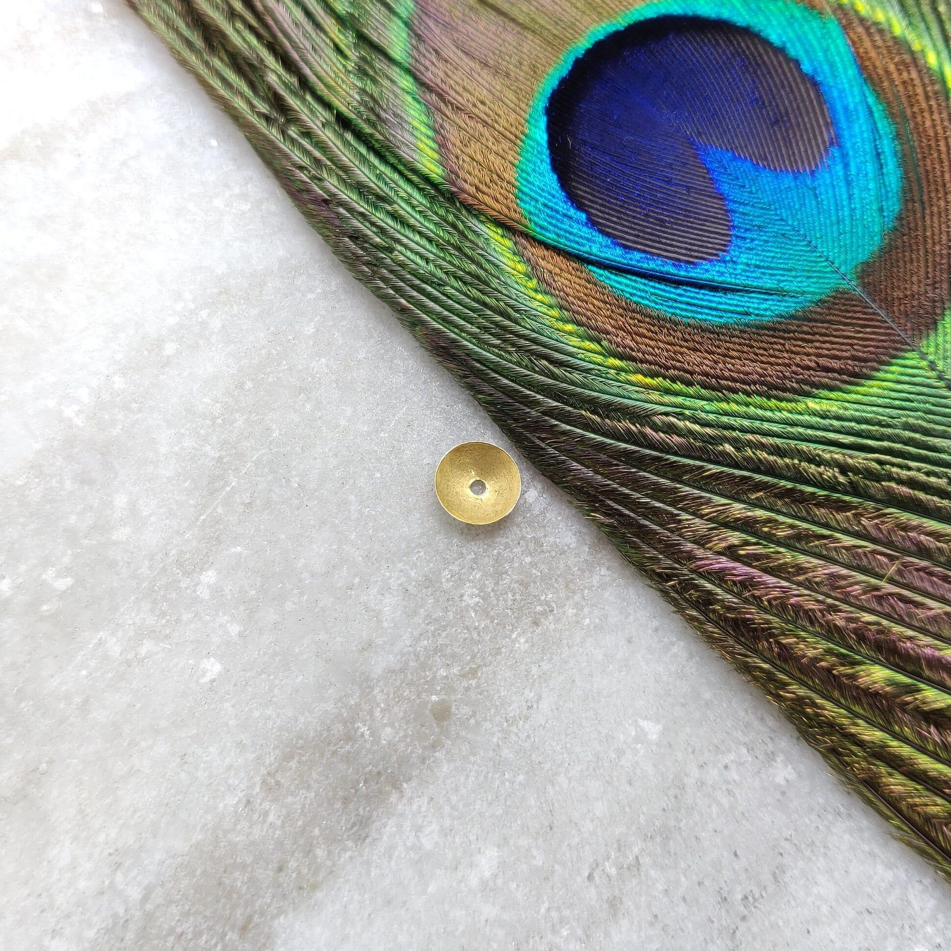 18k Solid Gold Plain Coin Bead Cap For jewelry Making - Kanika Creations