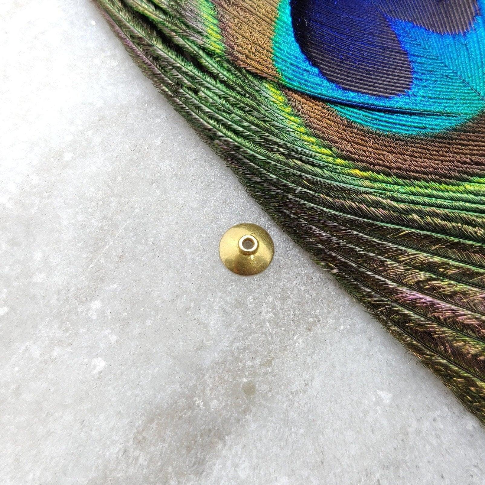 18k Solid Gold Plain Coin Bead Cap For jewelry Making - Kanika Creations