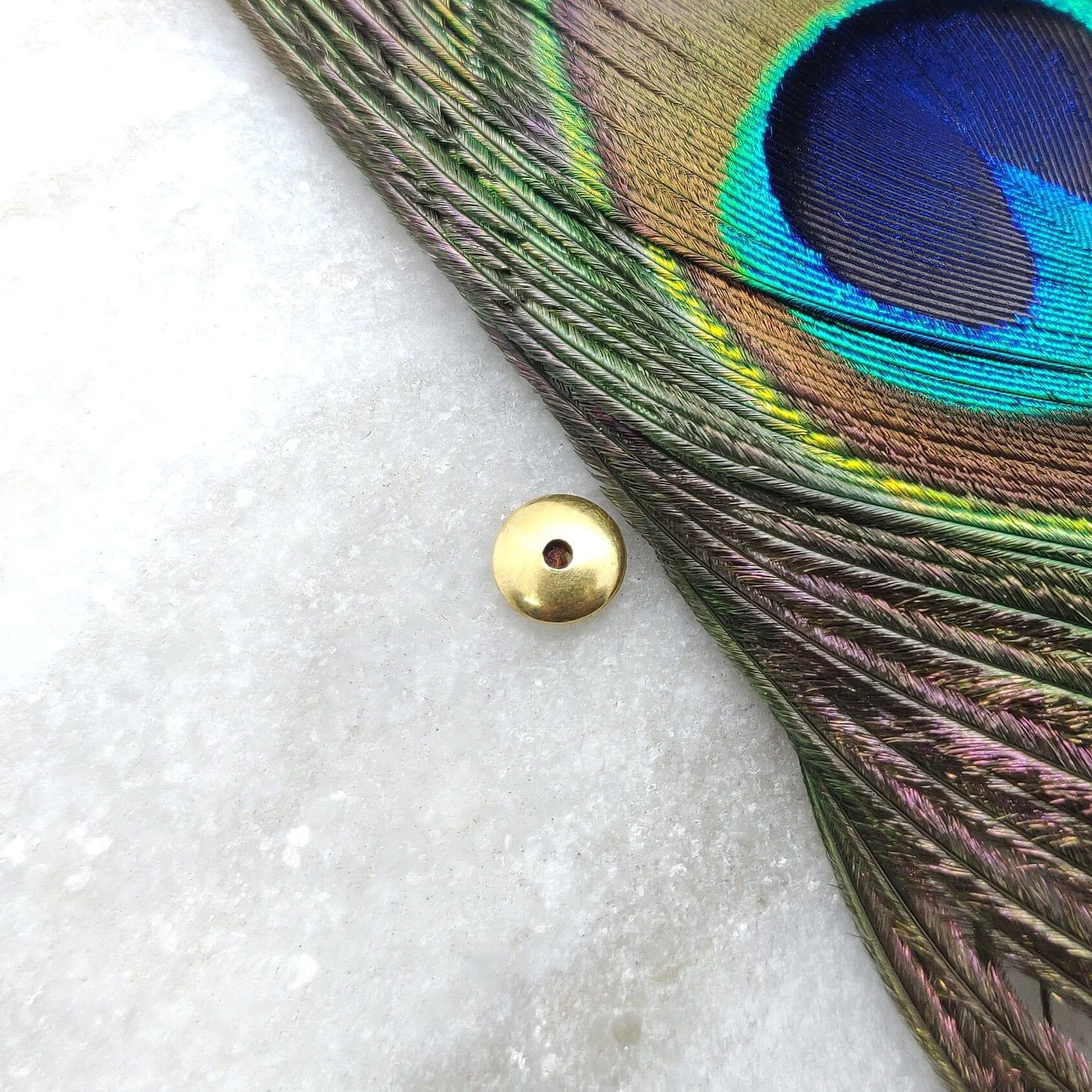 18k Solid Yellow Gold Round Spacer Beads 3x7mm - Kanika Creations