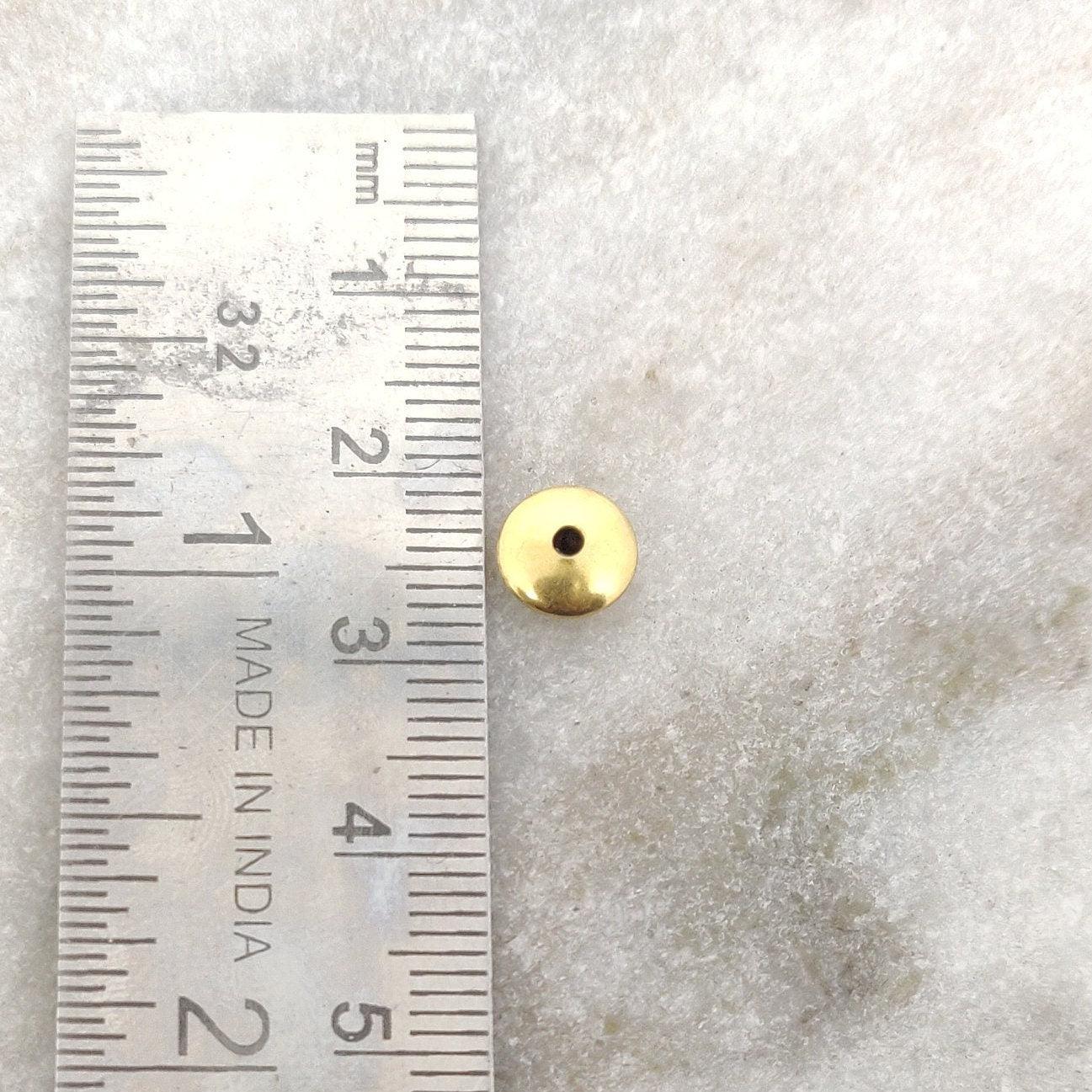 18k Solid Yellow Gold Round Spacer Beads 3x7mm - Kanika Creations