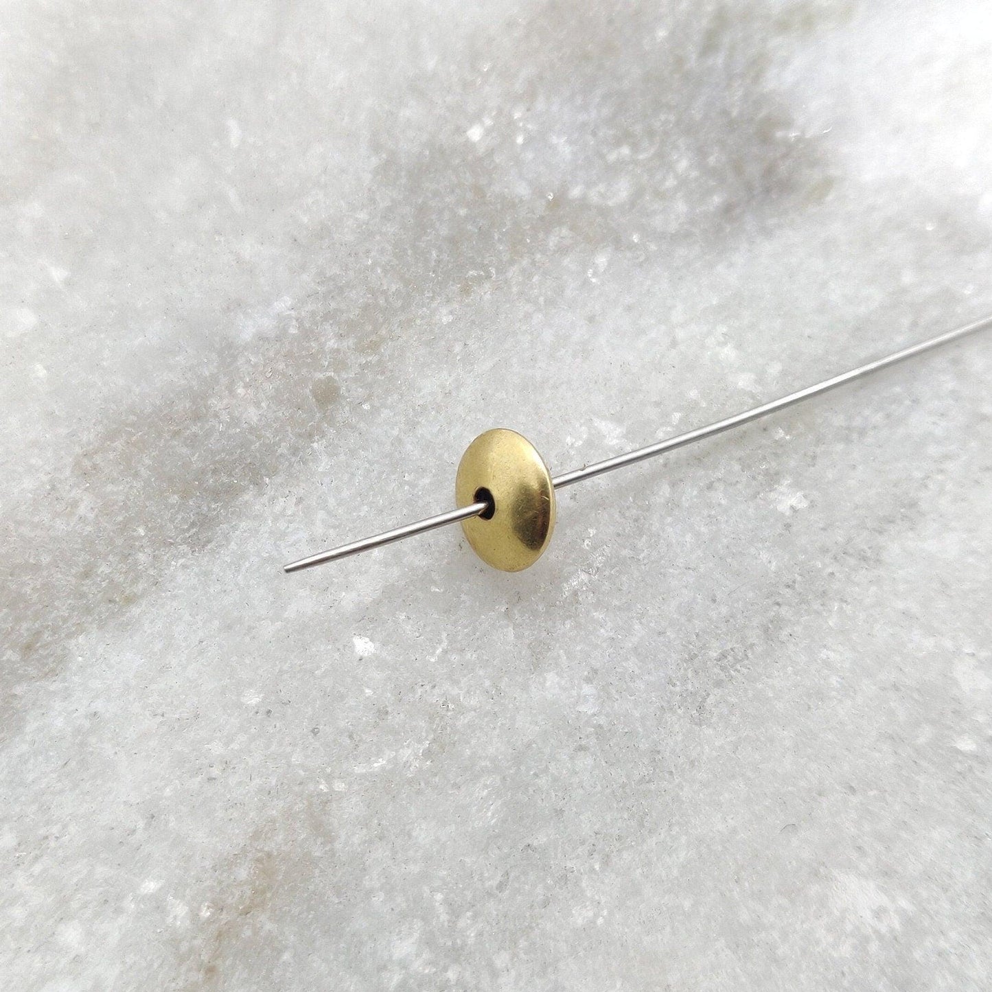 18k Solid Yellow Gold Round Spacer Beads 3x7mm - Kanika Creations