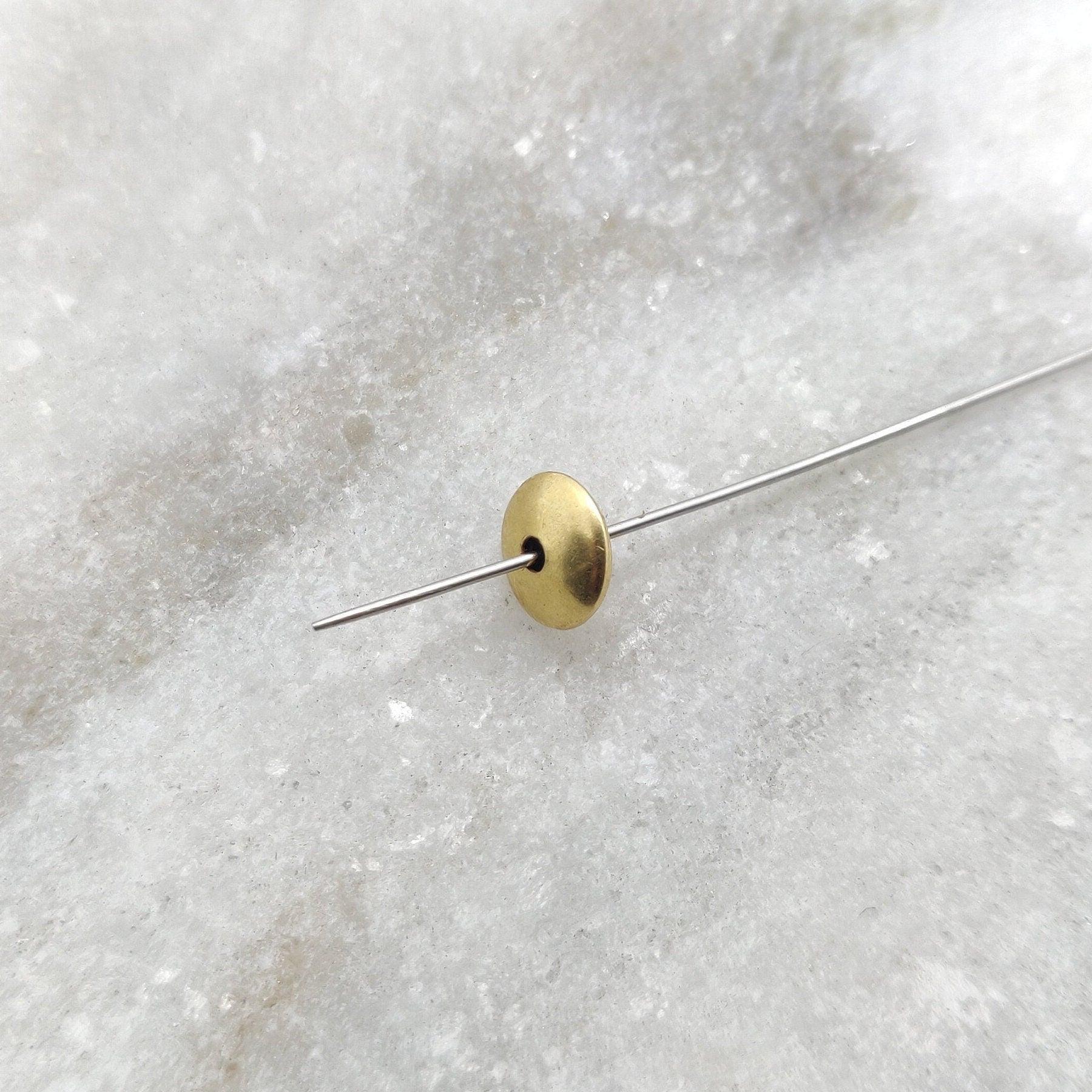 18k Solid Yellow Gold Round Spacer Beads 3x7mm - Kanika Creations