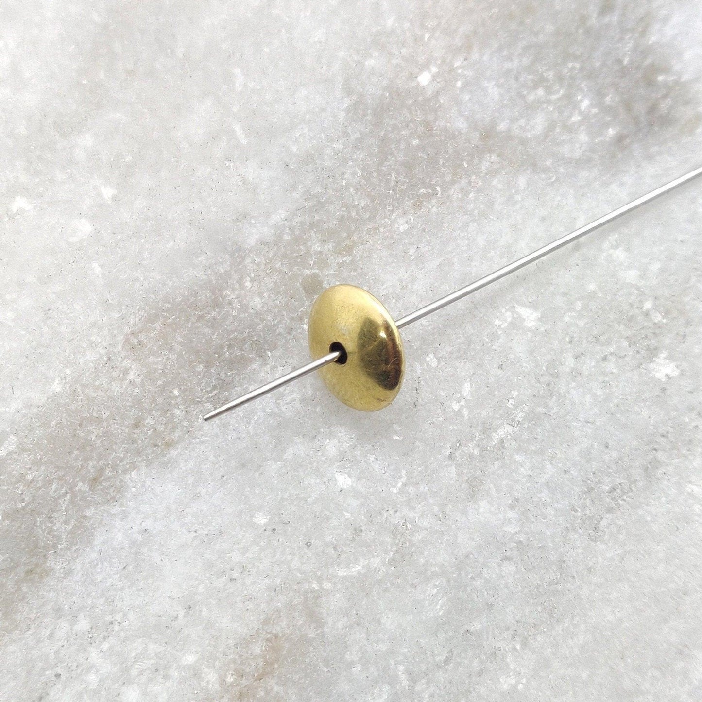 18k Solid Yellow Gold Round Plain Spacer Beads 3x9mm - Kanika Creations