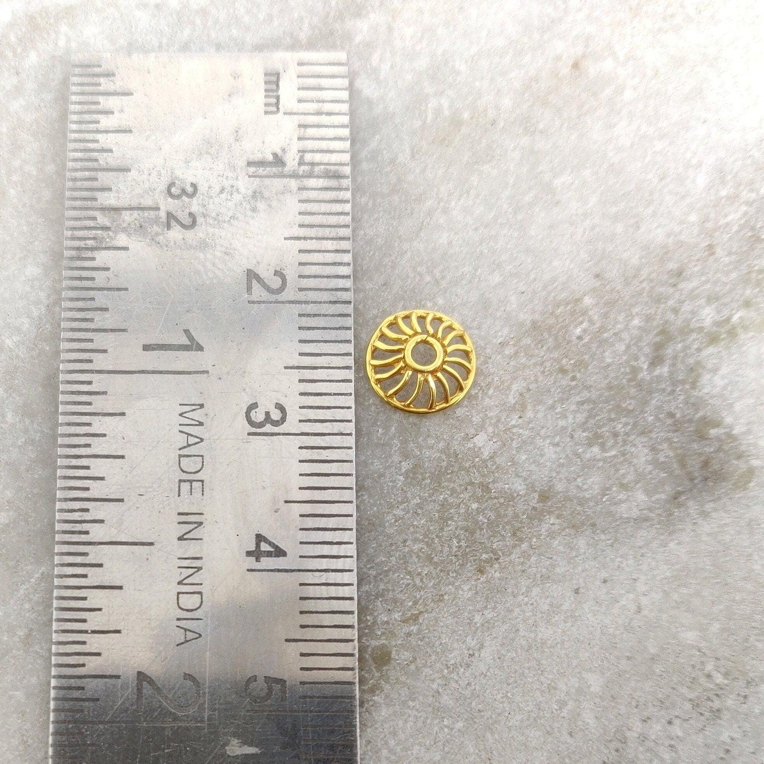 8mm 18k Gold Wheel Cap Bead Finding Jewelry Components - Kanika Creations