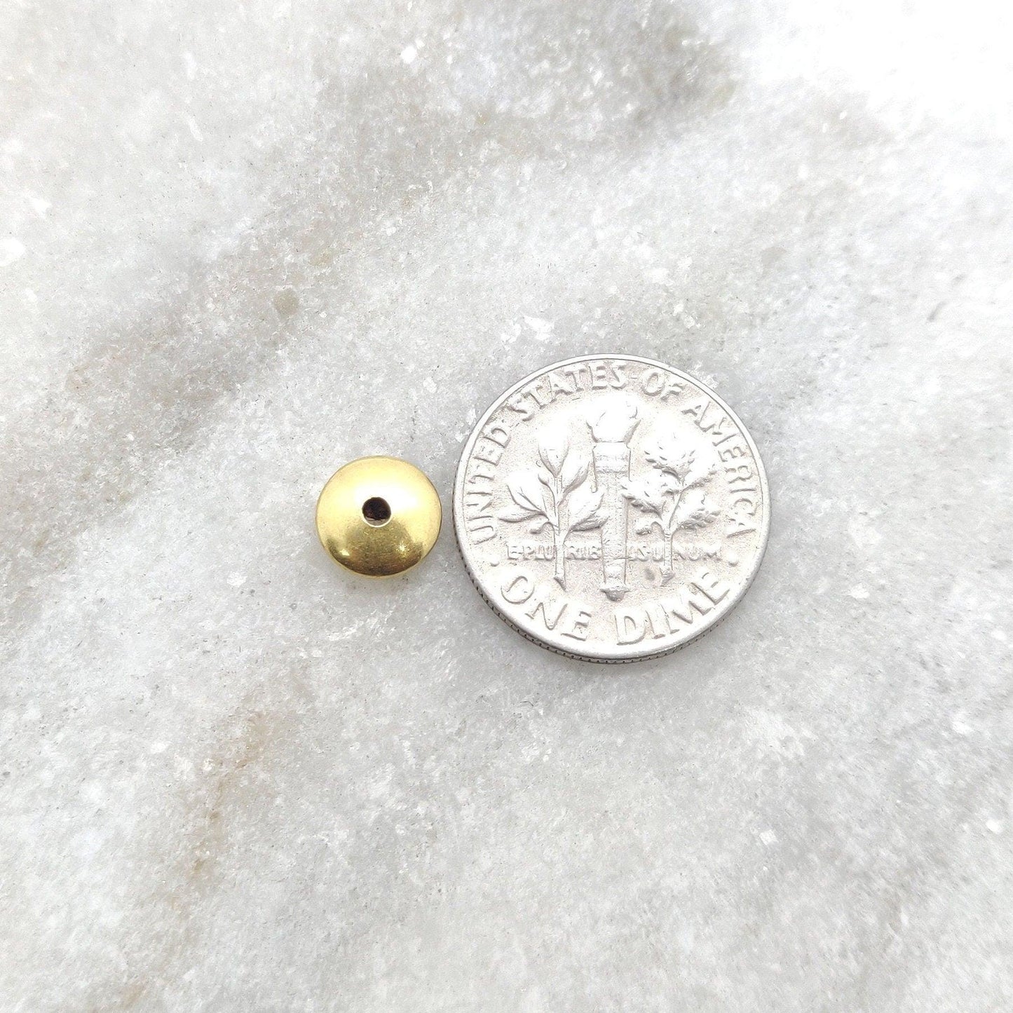 18k Solid Yellow Gold Round Spacer Beads 3x7mm - Kanika Creations
