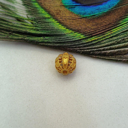 18k Solid Gold Round Spacer Ball Beads 10mm - Kanika Creations