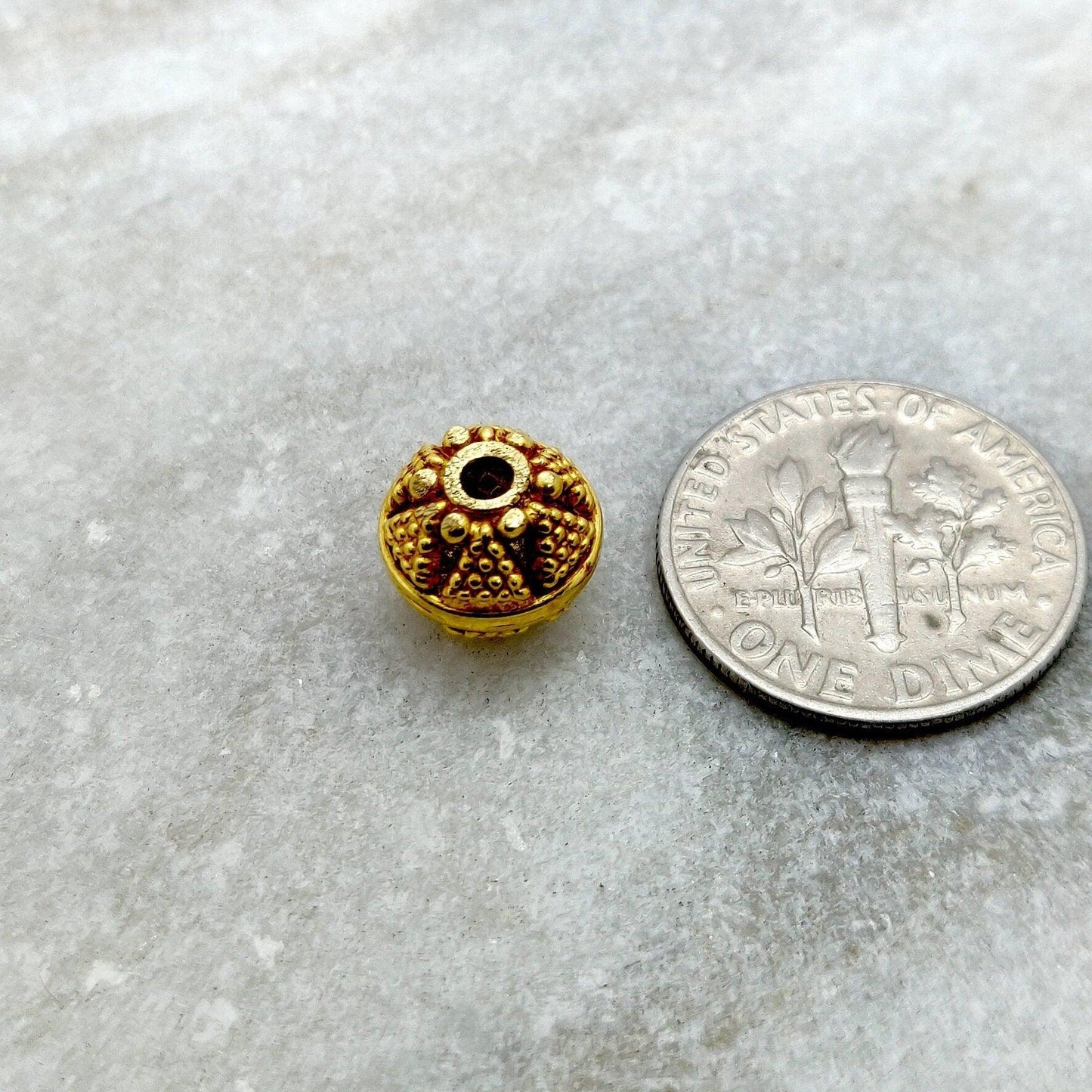 18k Yellow Solid Gold Fancy Spacer Beads 8x9mm - Kanika Creations