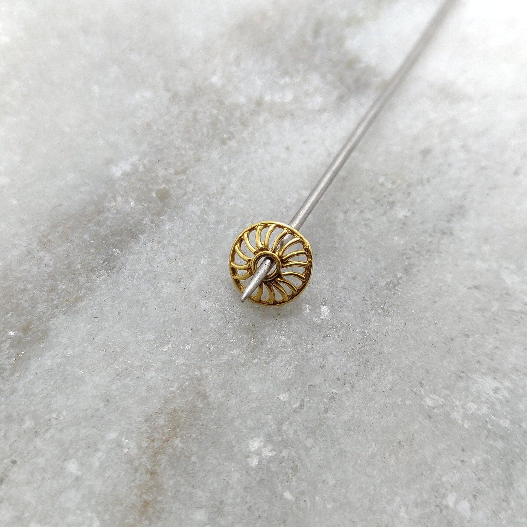8mm 18k Gold Wheel Cap Bead Finding Jewelry Components - Kanika Creations