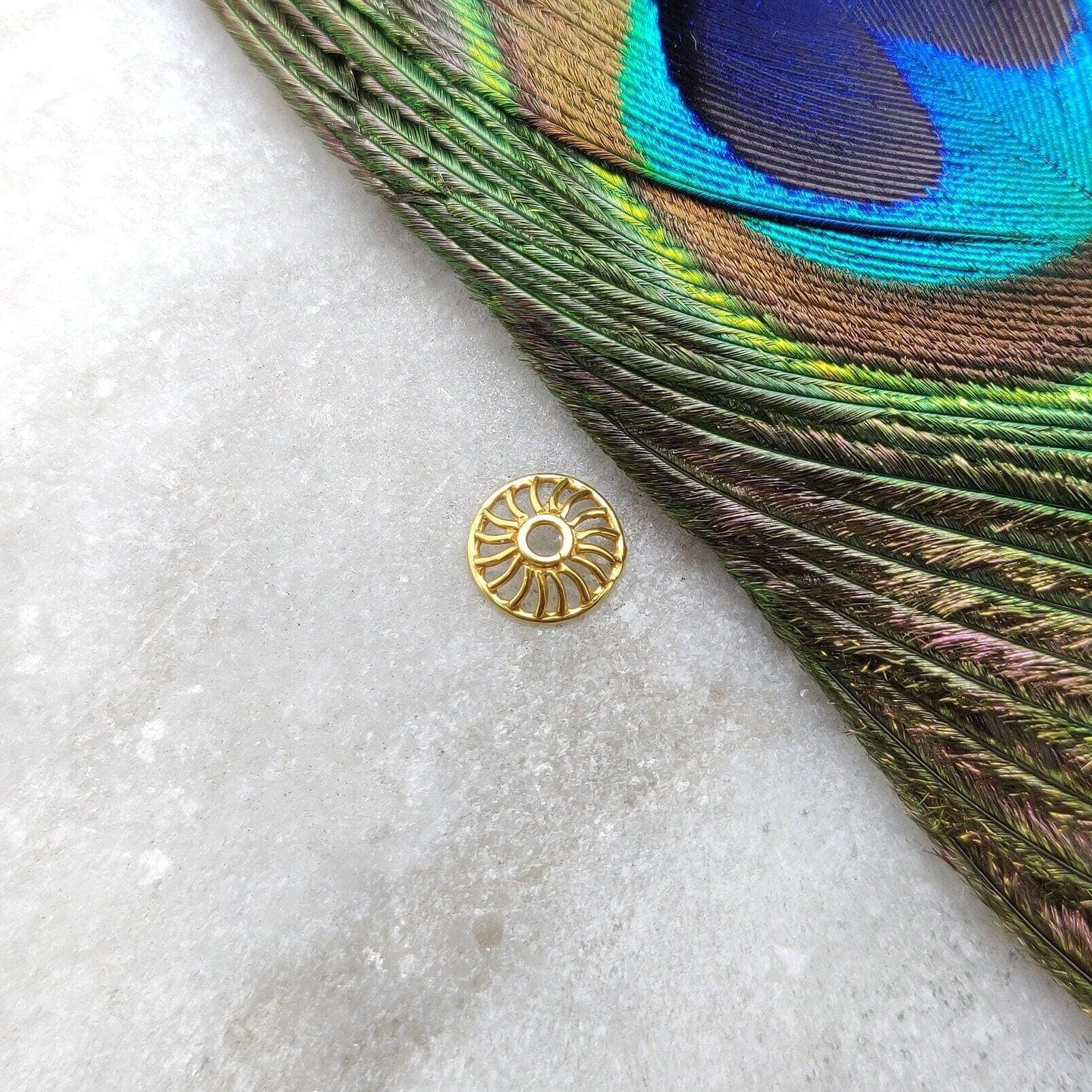 8mm 18k Gold Wheel Cap Bead Finding Jewelry Components - Kanika Creations