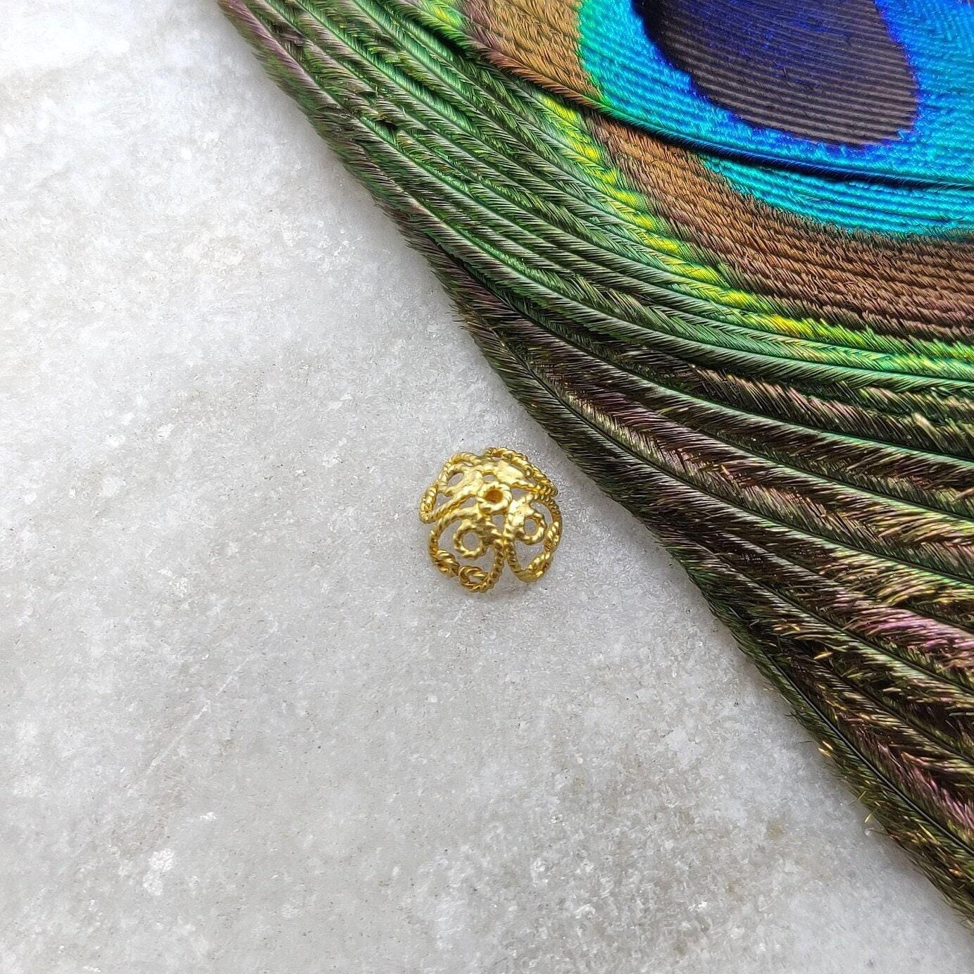 18k Gold Spacer Bead Cap Jewelry Making Finding - Kanika Creations